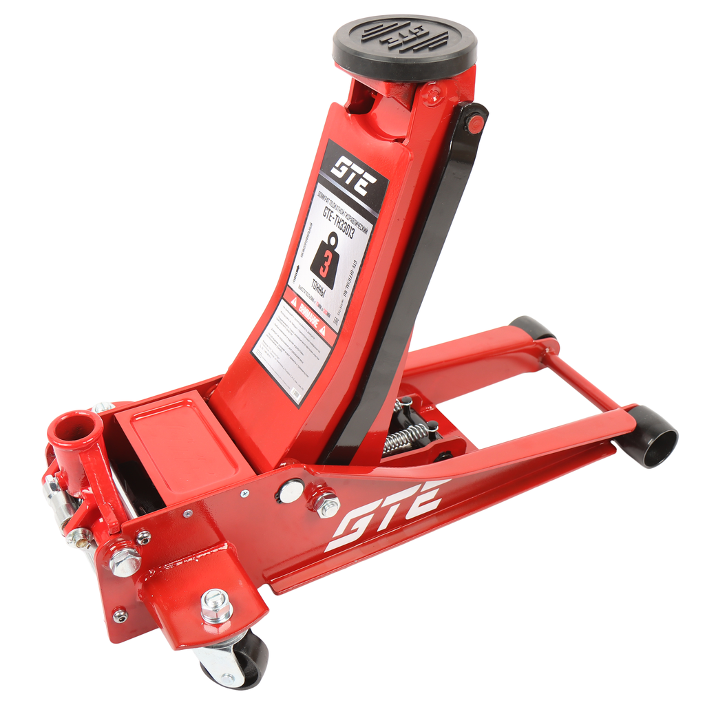 GTE-TH33013 Домкрат подкатной 3т 75-505мм двухпоршневой низкопрофильный